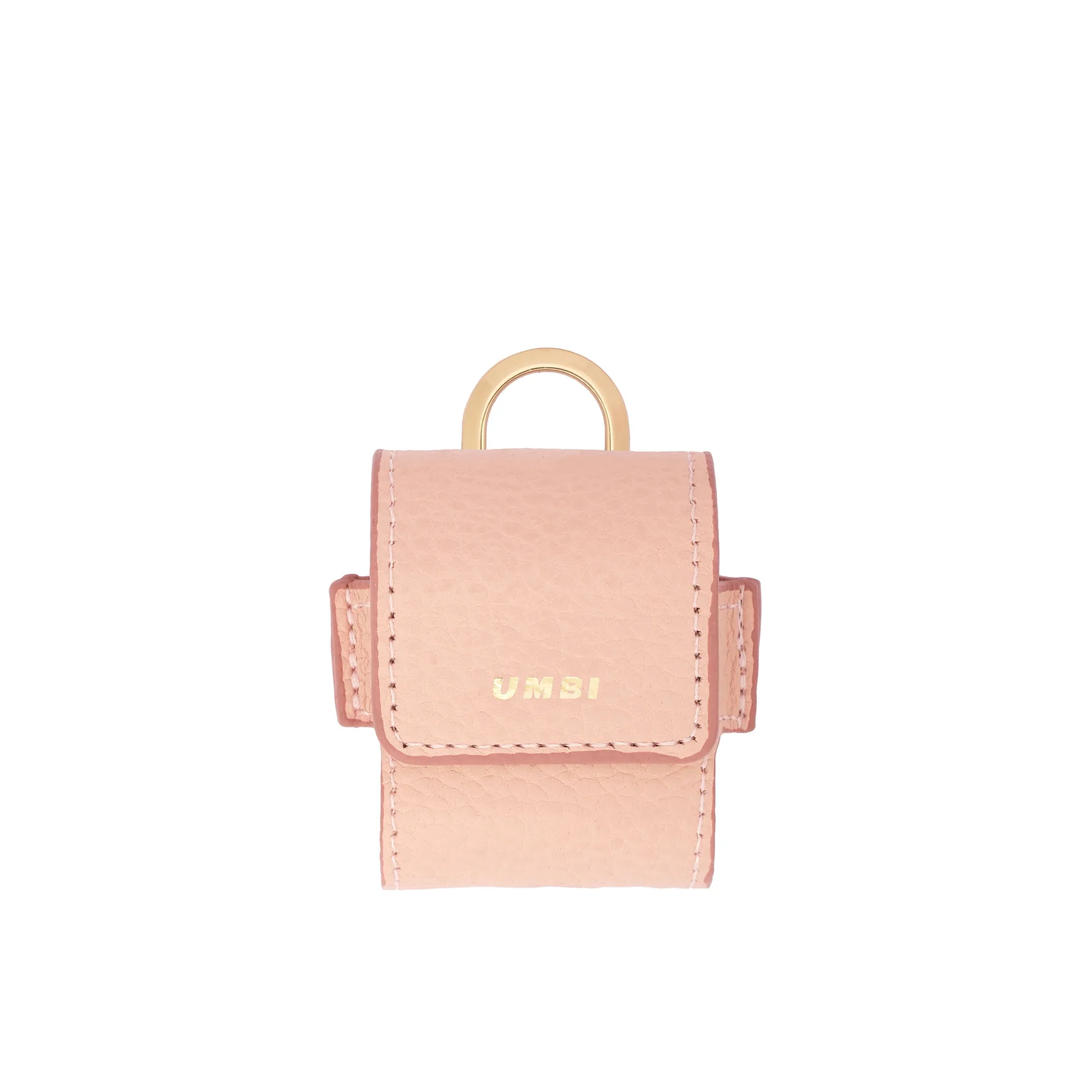 UMBI Personalized Leather AirPods Bag - Powder Pink - Image 4