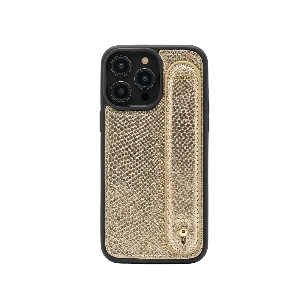 GLAM. Personalized Leather iPhone Case - Gold/Gold - Image 5