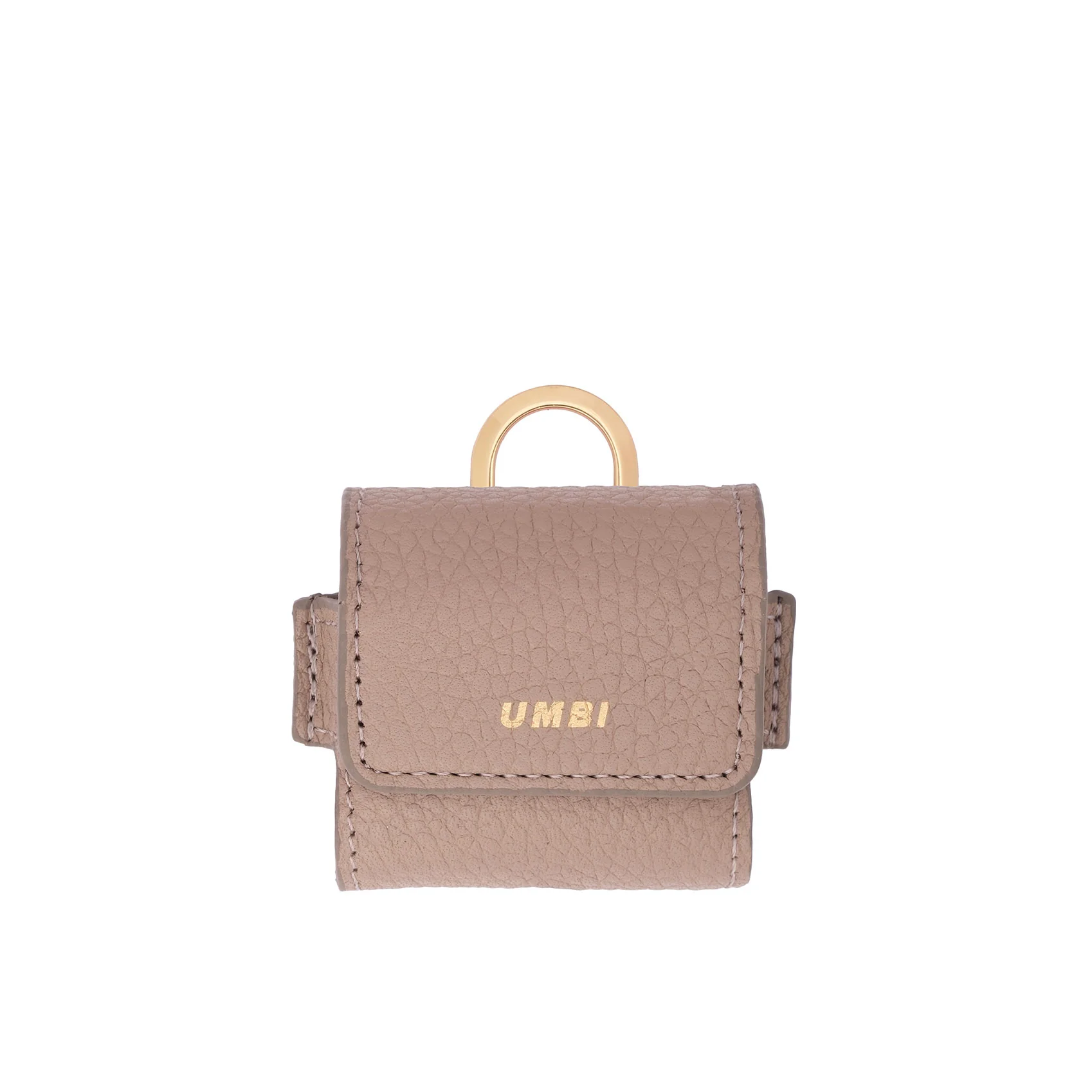 UMBI Personalized Leather AirPods Case - Beige - Image 3