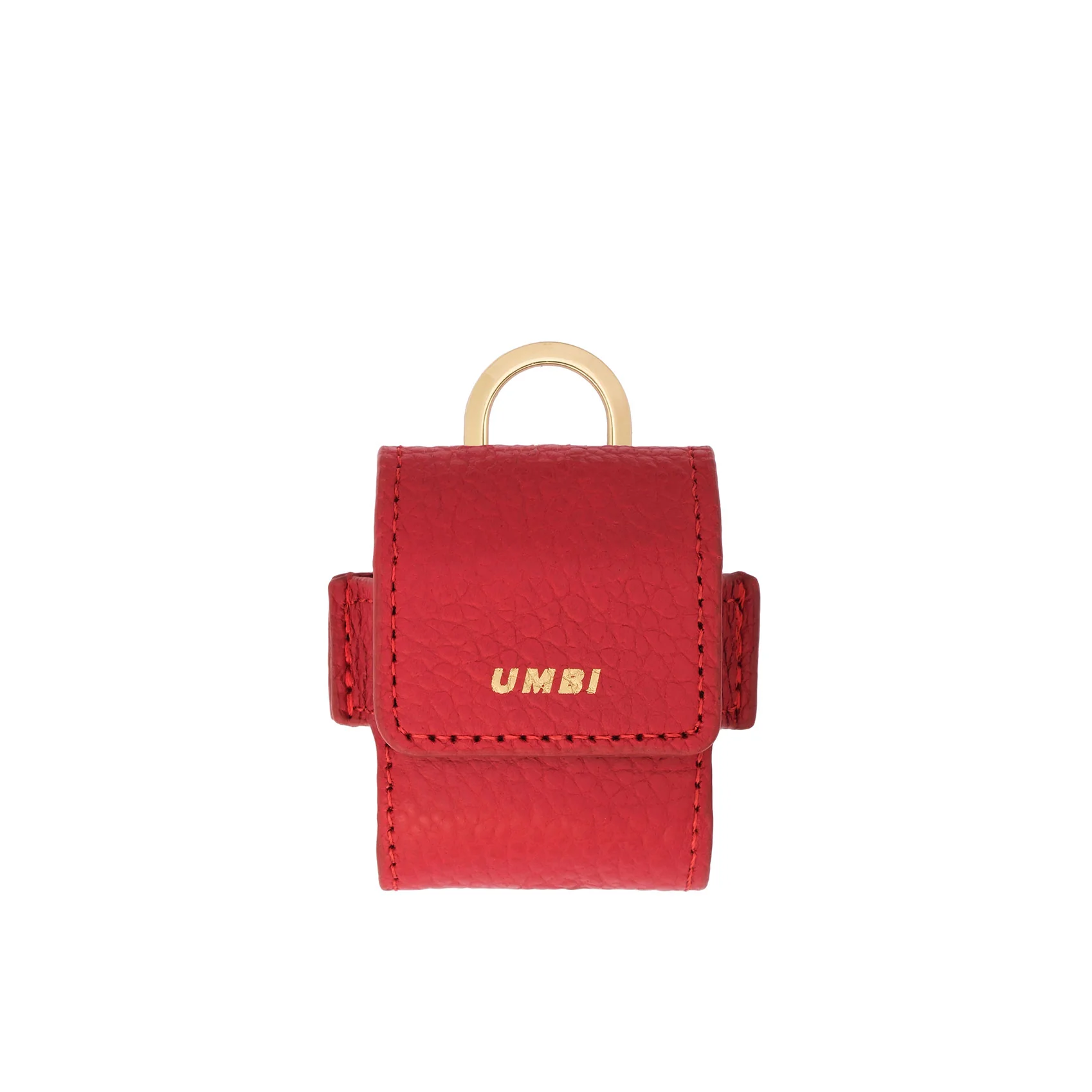 UMBI Personalized Leather AirPods Bag - Red - Image 4