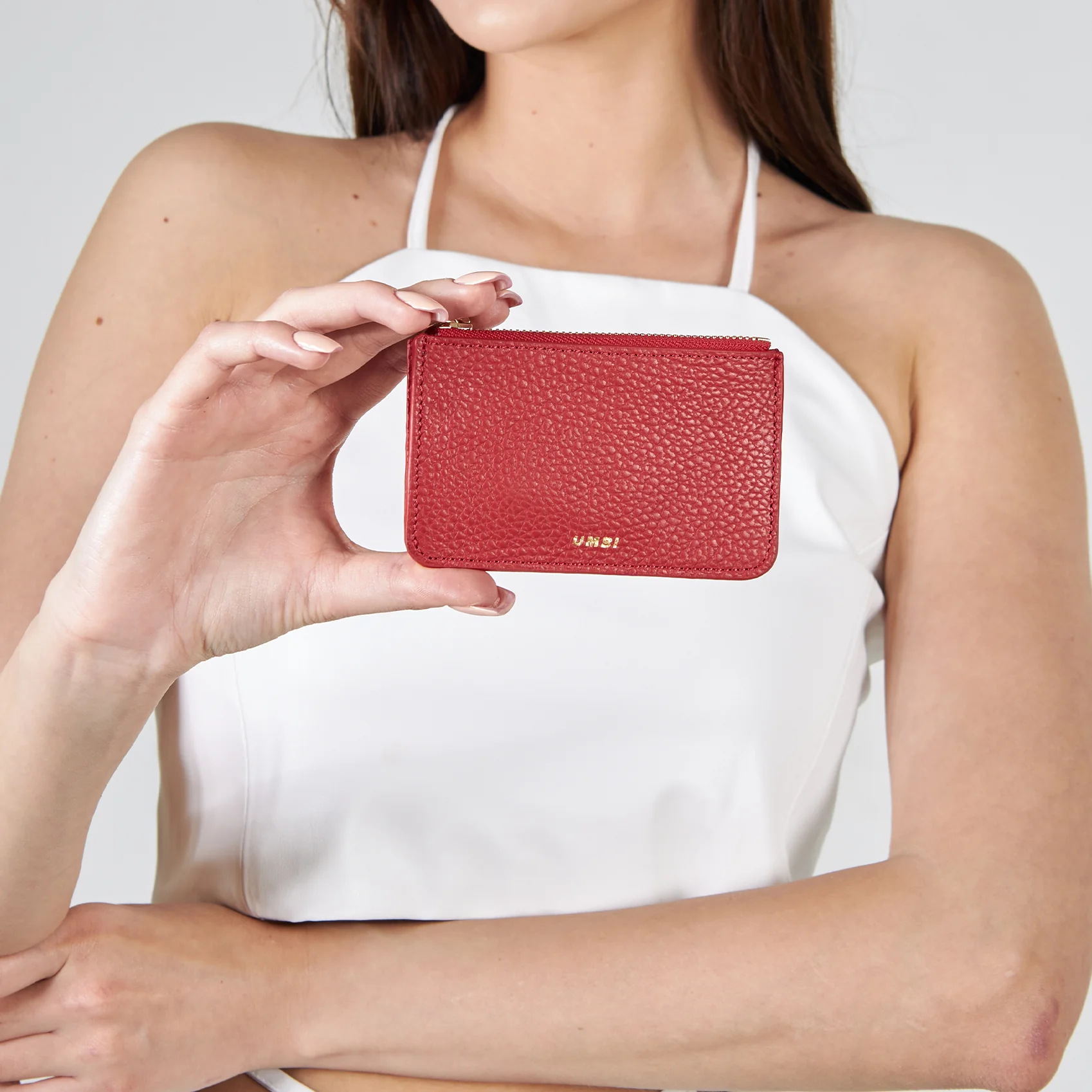 UMBI Personalized Leather Mini Wallet - Red - Image 6