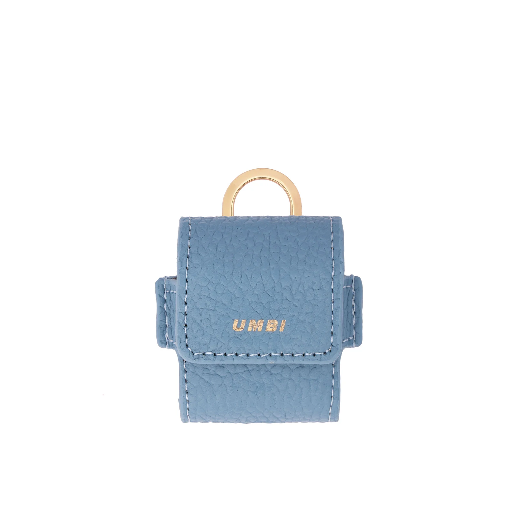 UMBI Personalized Leather AirPods Bag - Blue - Image 4