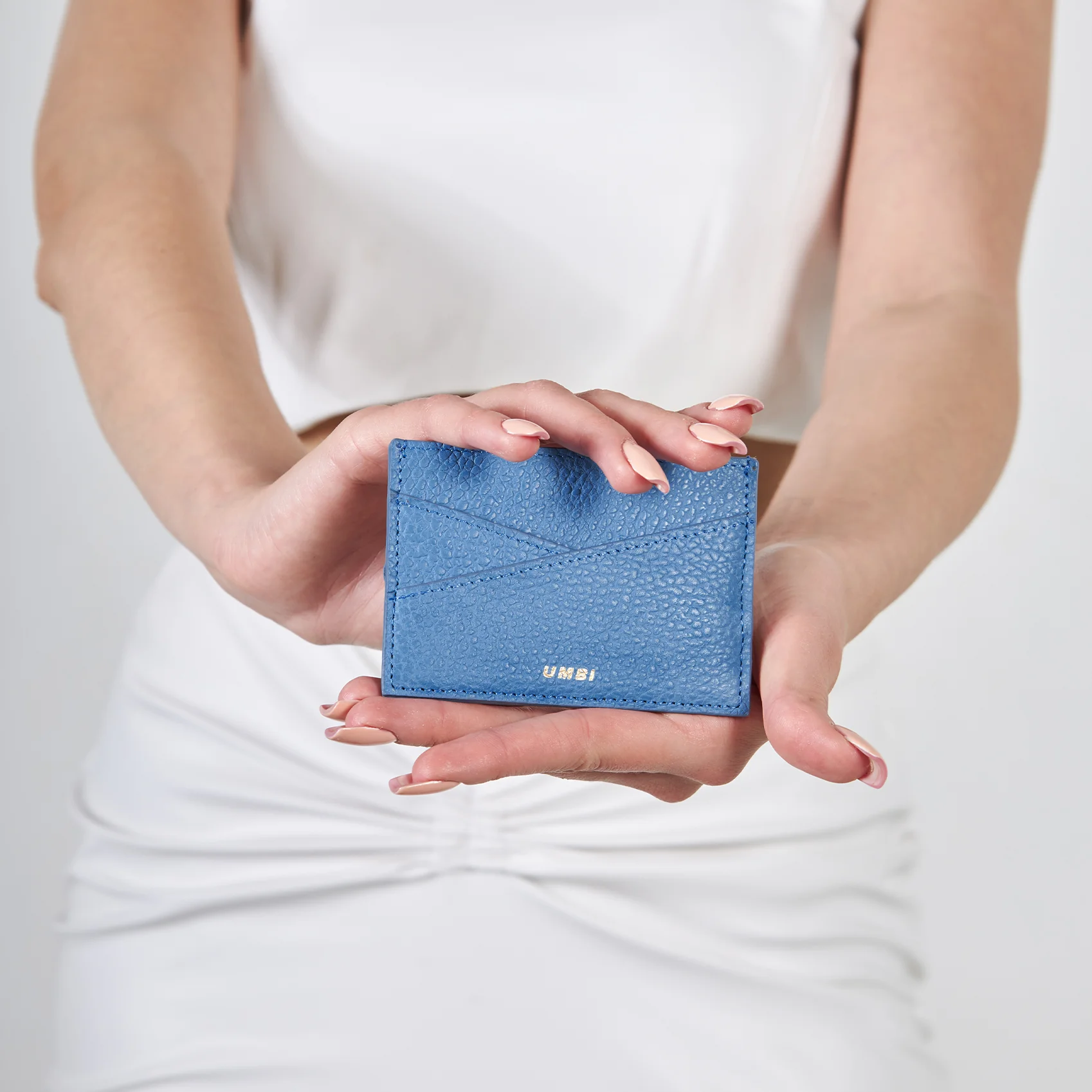 UMBI Personalized Leather Cardholder - Blue - Image 4