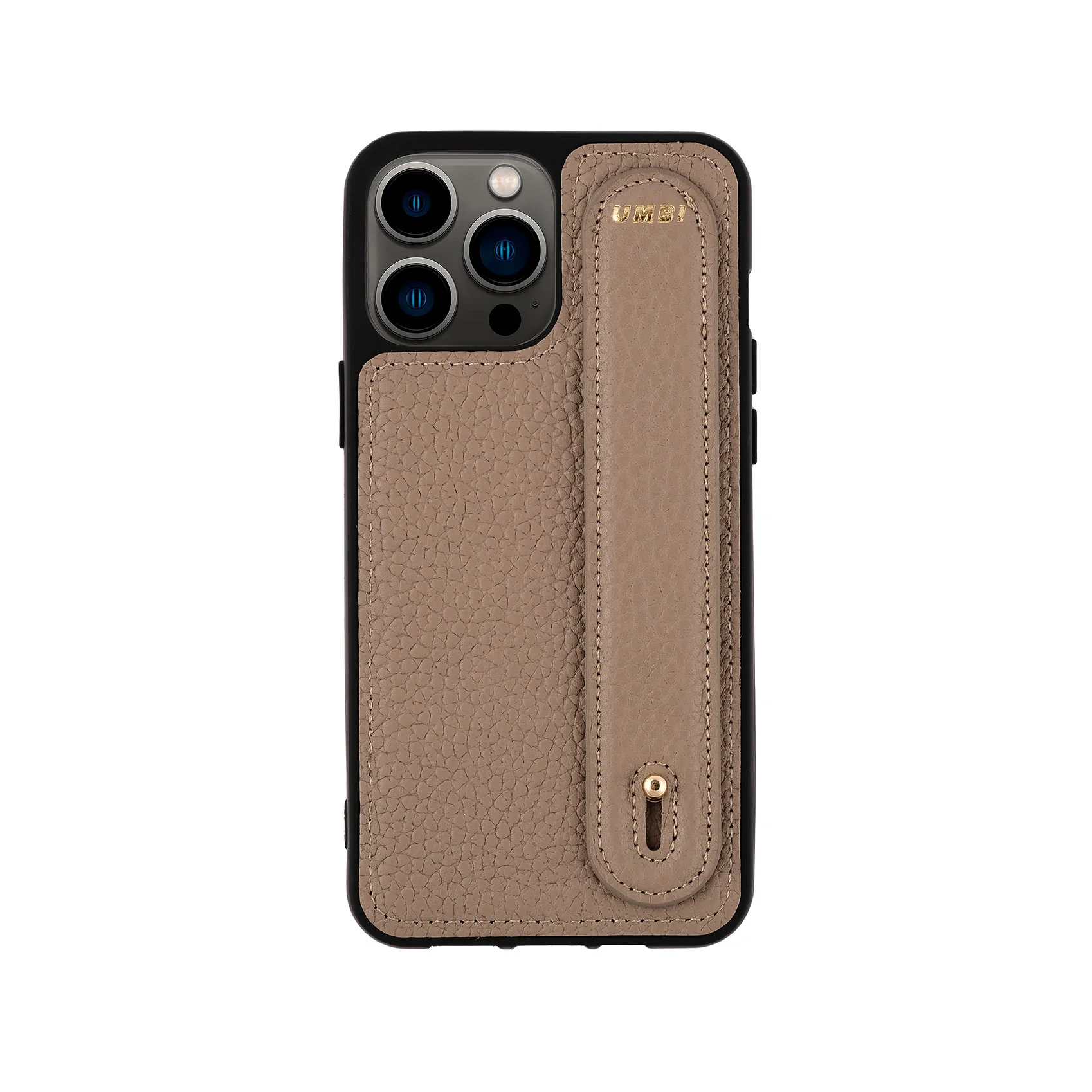 YOUZ. Personalized Leather iPhone Case - Beige/Gold - Image 3
