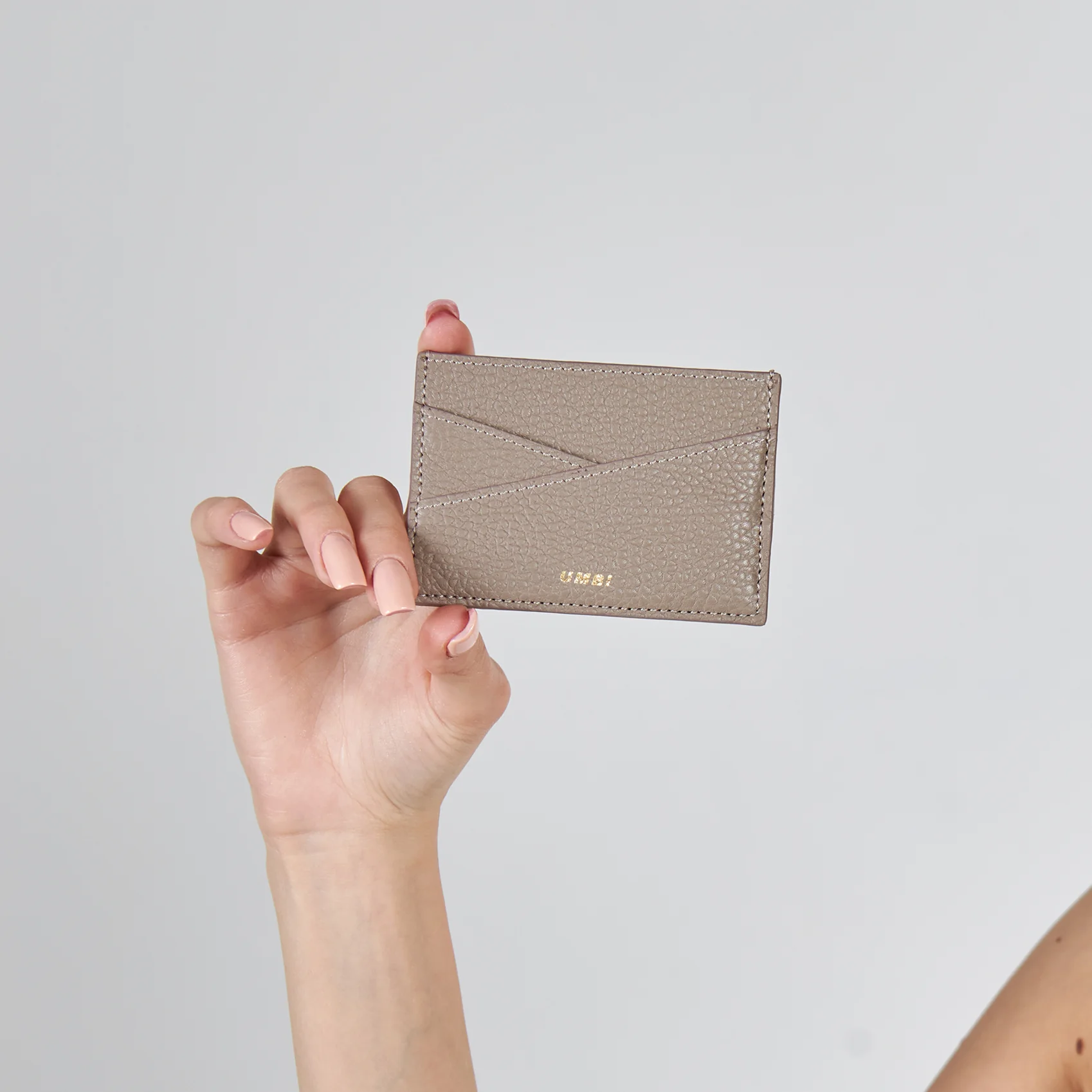 UMBI Personalized Leather Cardholder  - Beige - Image 5
