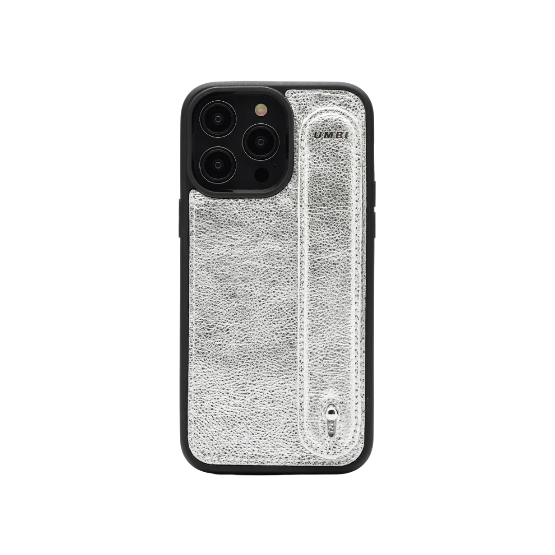 GLAM. Personalized Leather iPhone Case - Silver/Silver - Image 4