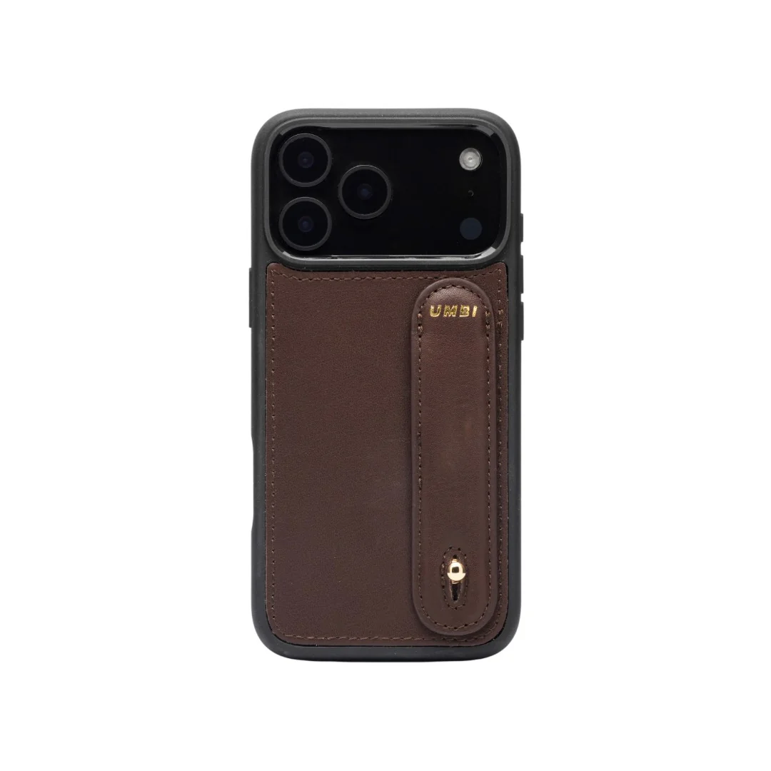GLAM. Personalized Leather iPhone Case - Brown/Gold - Image 4