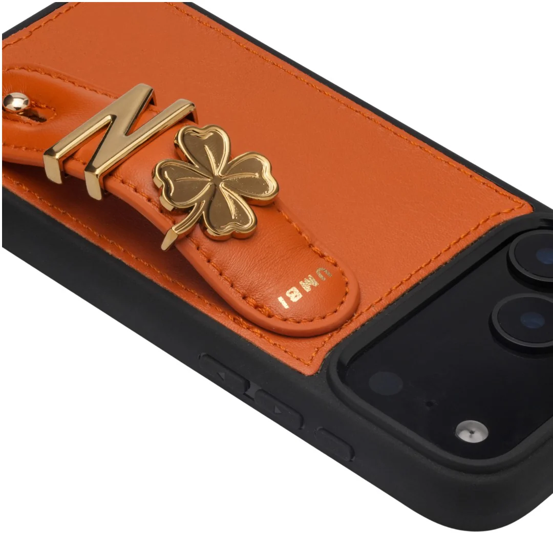 GLAM. Personalized Leather iPhone Case - Sunset/Gold - Image 3