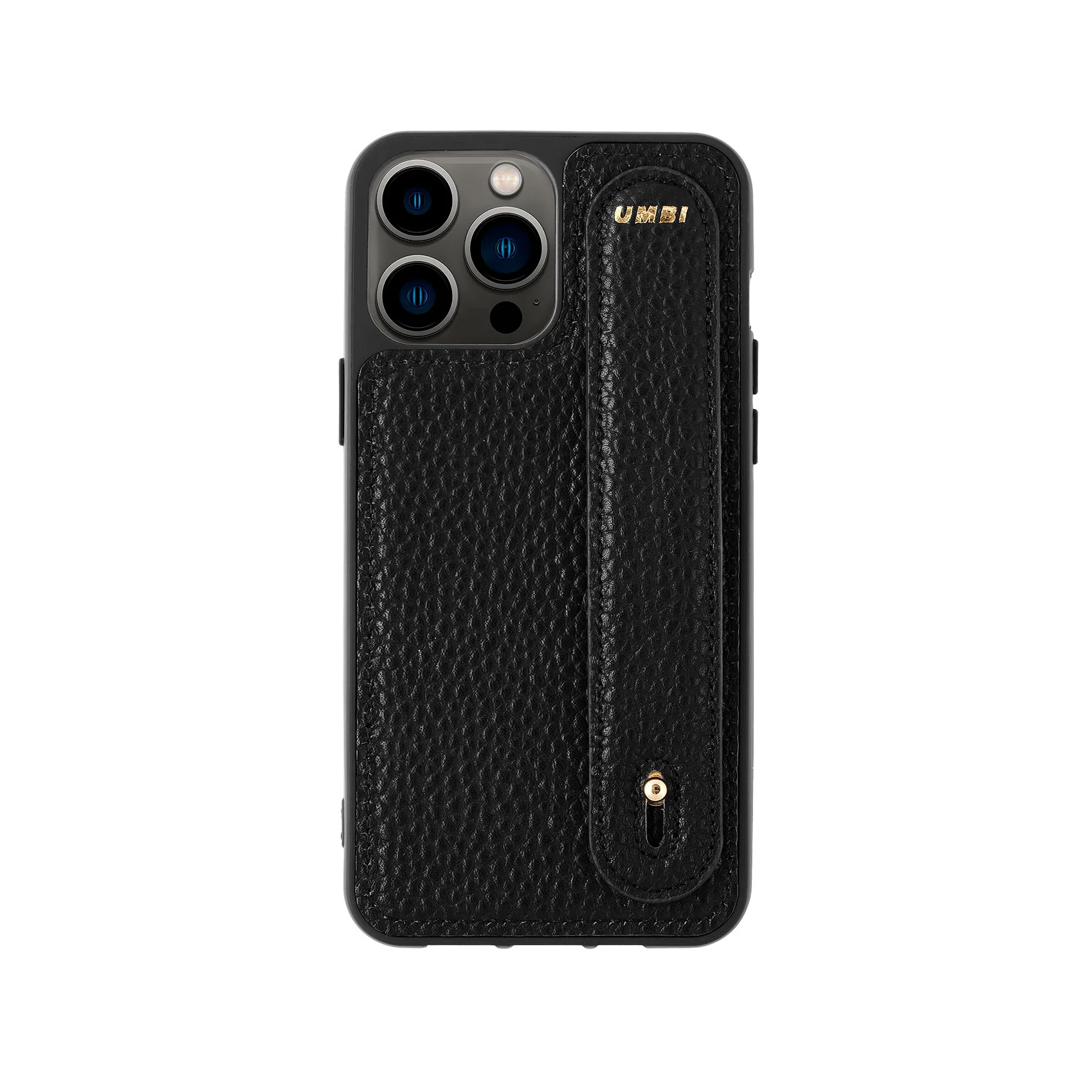 YOUZ. Personalized Leather iPhone Case - Black/Gold - Image 3