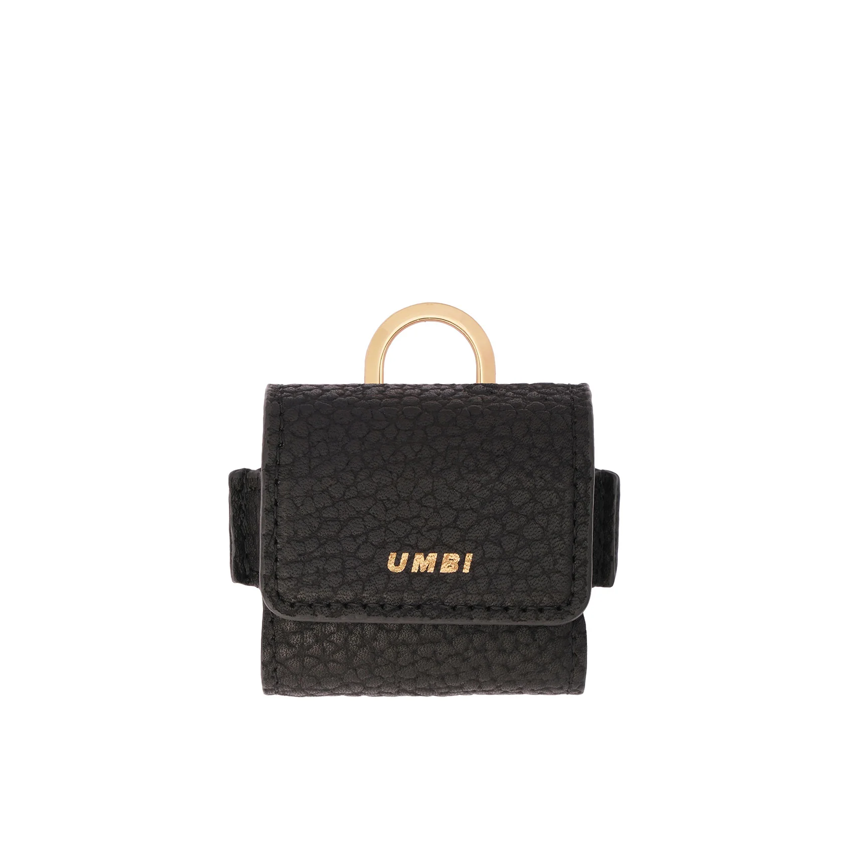 UMBI Personalized Leather AirPods Bag - Black - Image 3