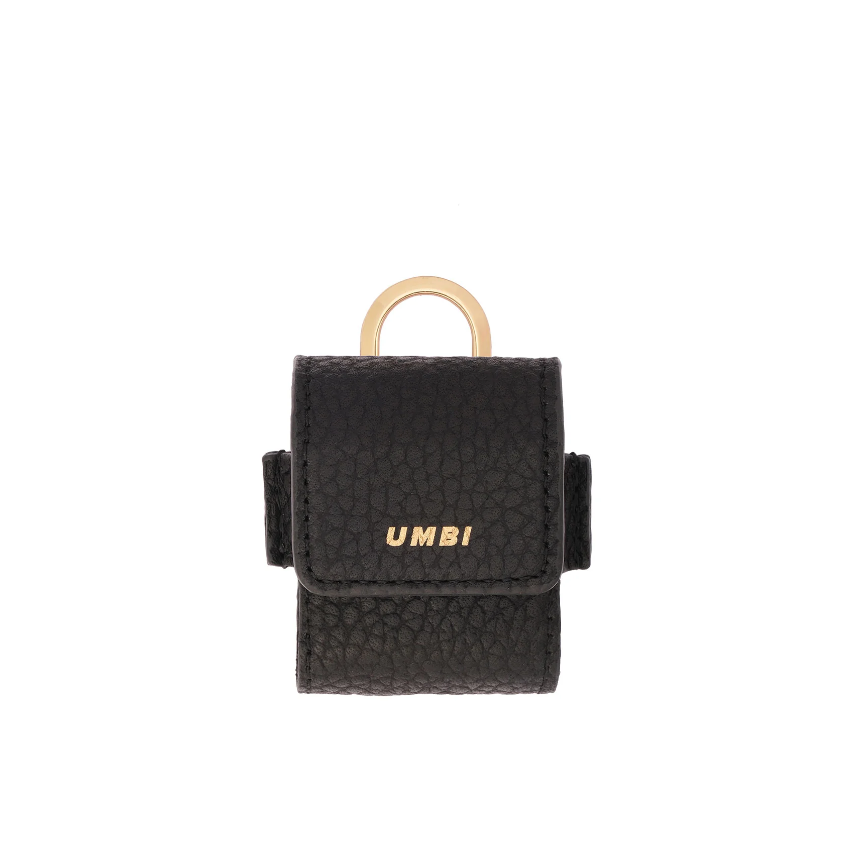 UMBI Personalized Leather AirPods Bag - Black - Image 4