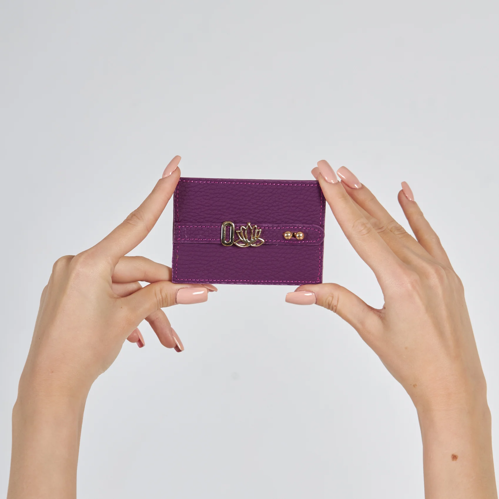 UMBI Personalized Leather Cardholder - Purple - Image 5