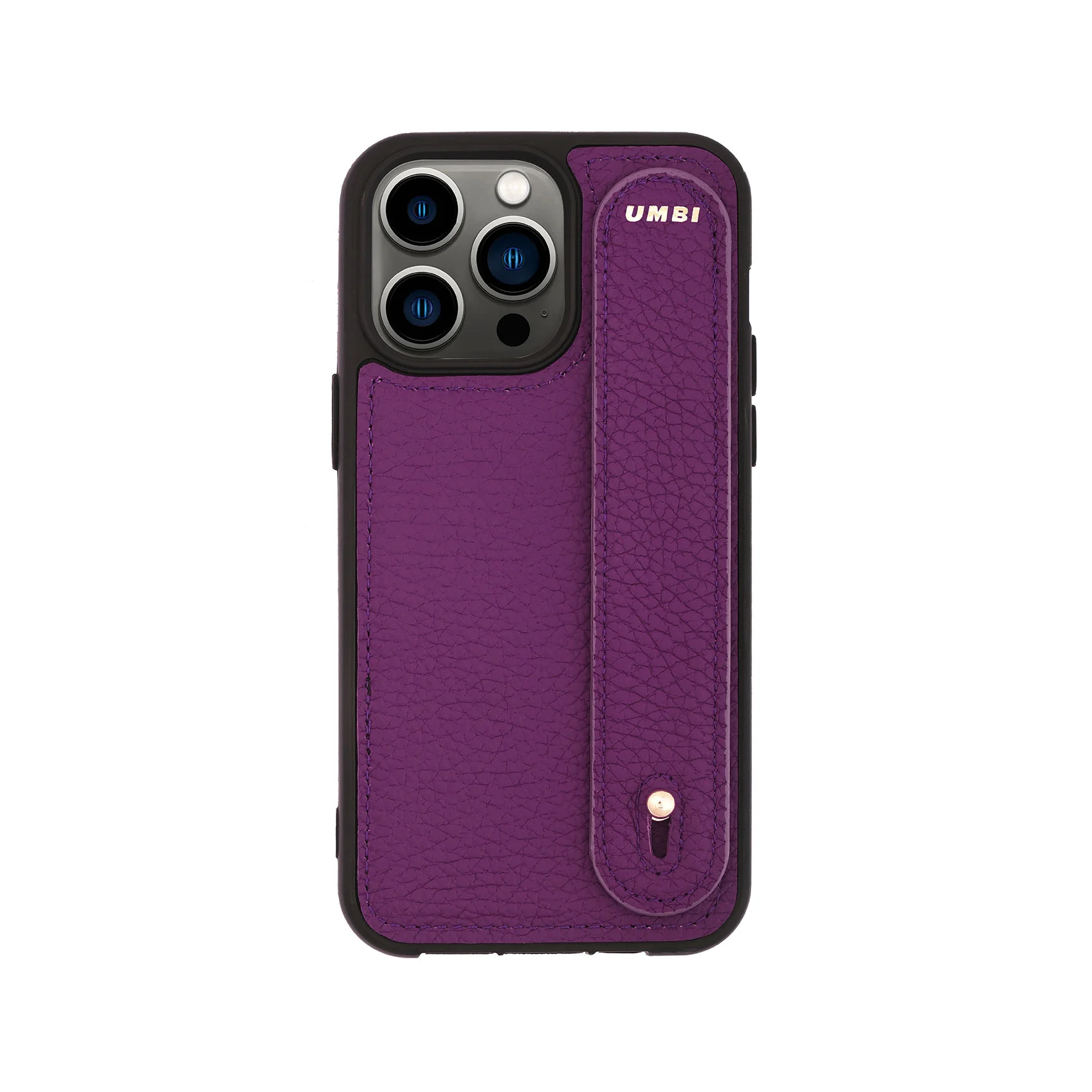 YOUZ. Personalized Leather iPhone Case - Purple/Gold - Image 3