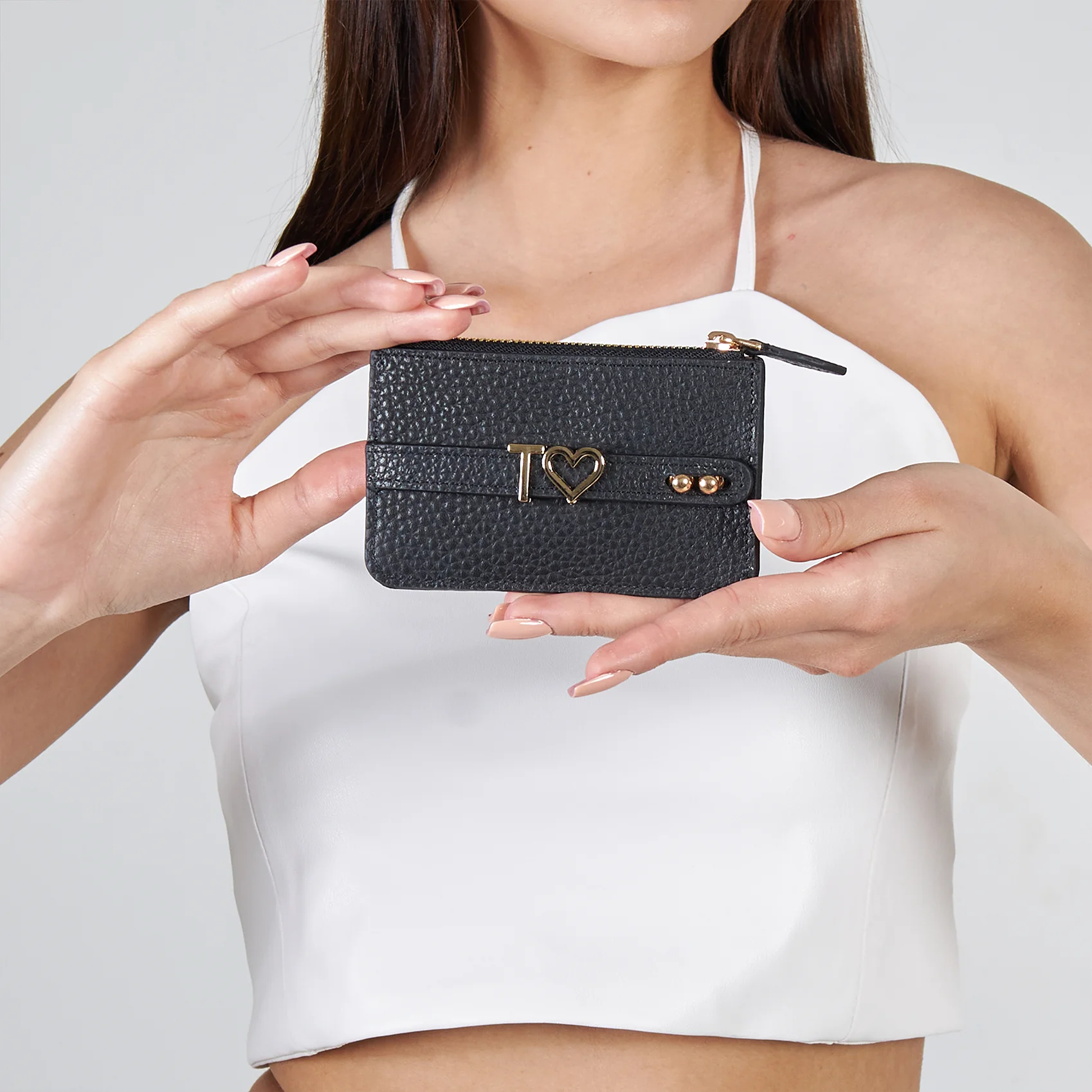 UMBI YOUZ Personalized Leather Mini Wallet - Black - Image 8