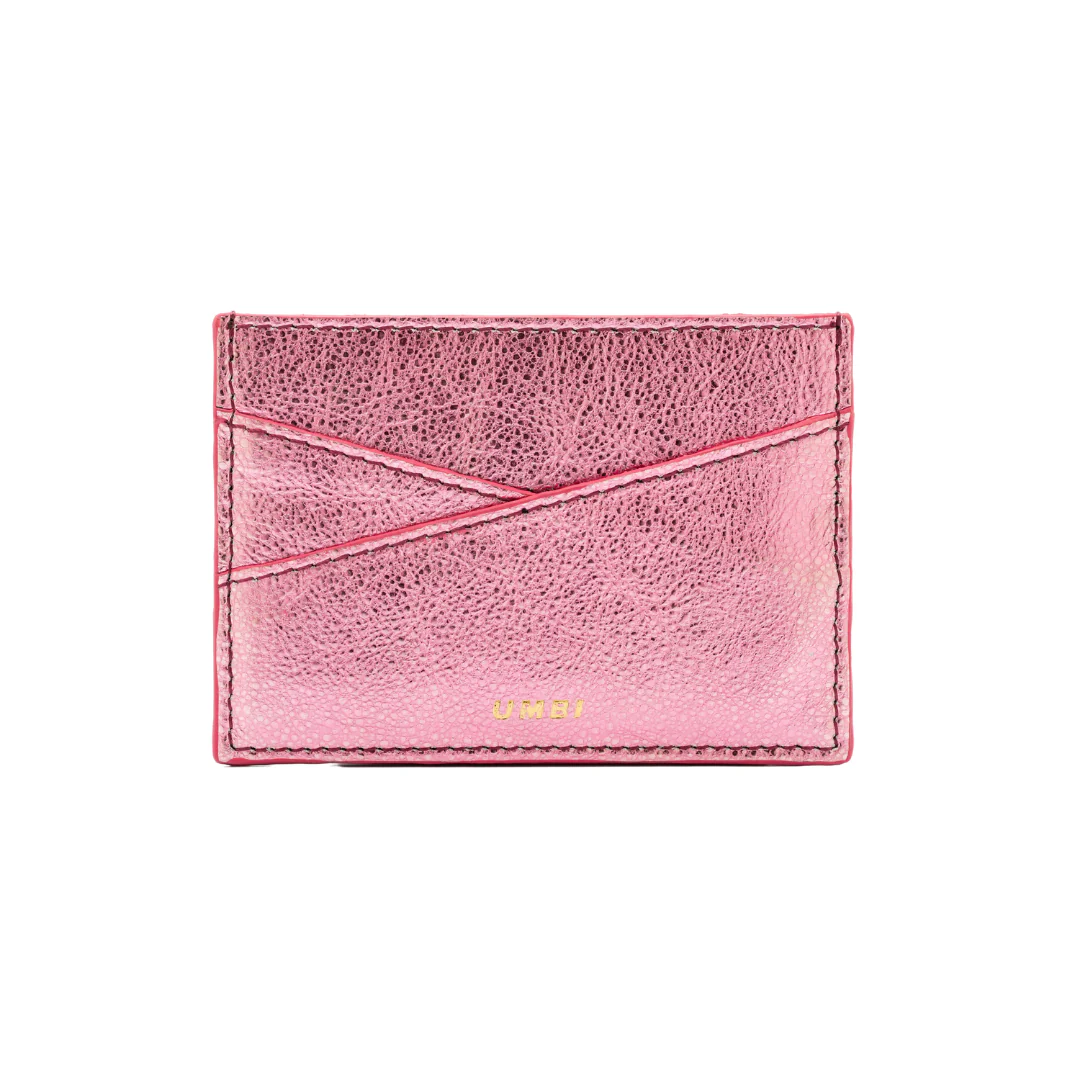 UMBI Personalized Leather Cardholder - Metallic ROSE - Image 3