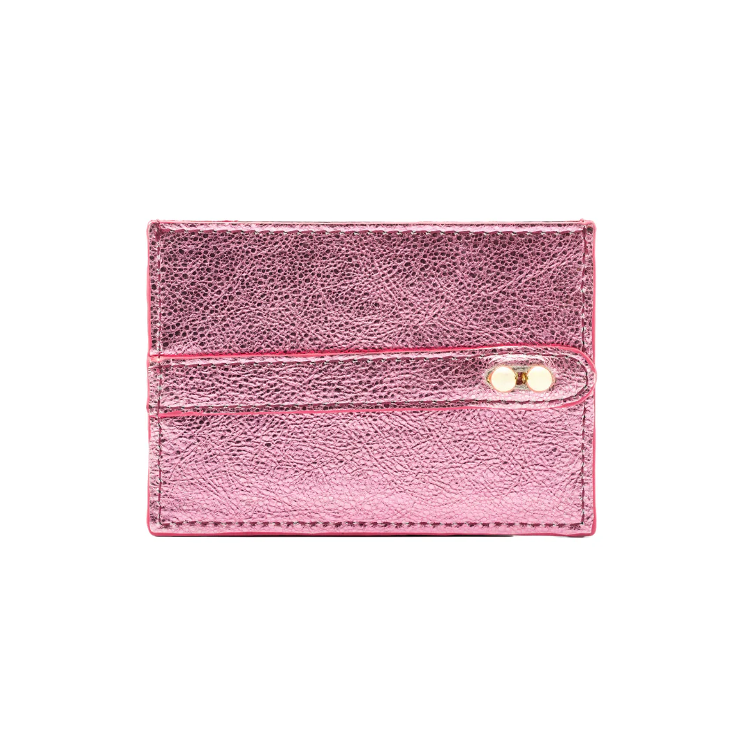 UMBI Personalized Leather Cardholder - Metallic ROSE - Image 4