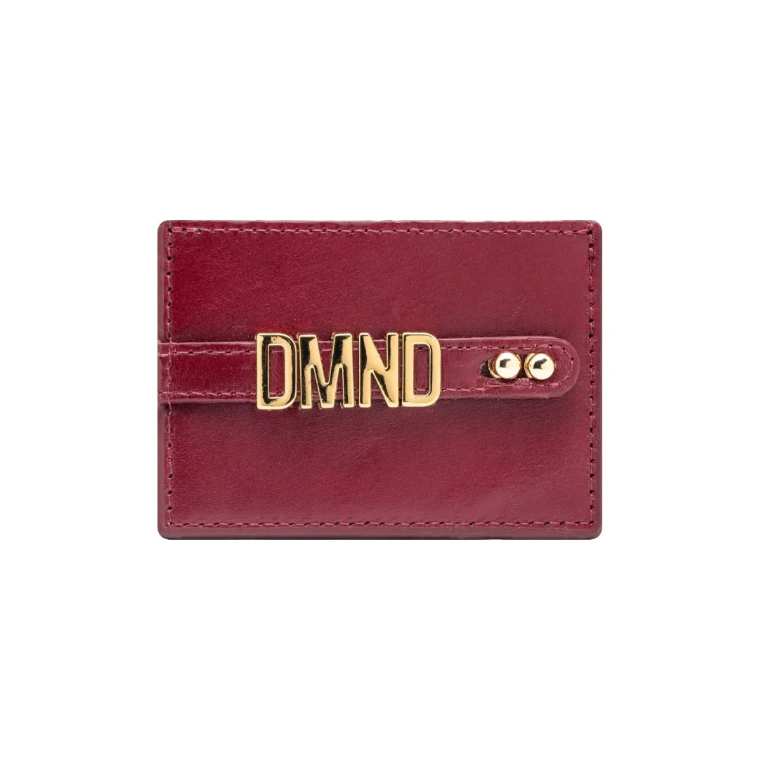 UMBI Personalized Leather Cardholder - BURGUNDY - Image 3