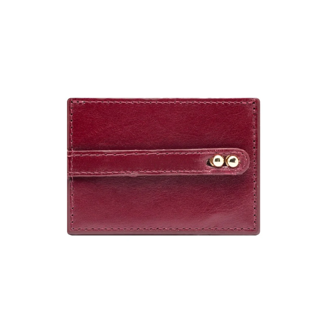 UMBI Personalized Leather Cardholder - BURGUNDY - Image 4