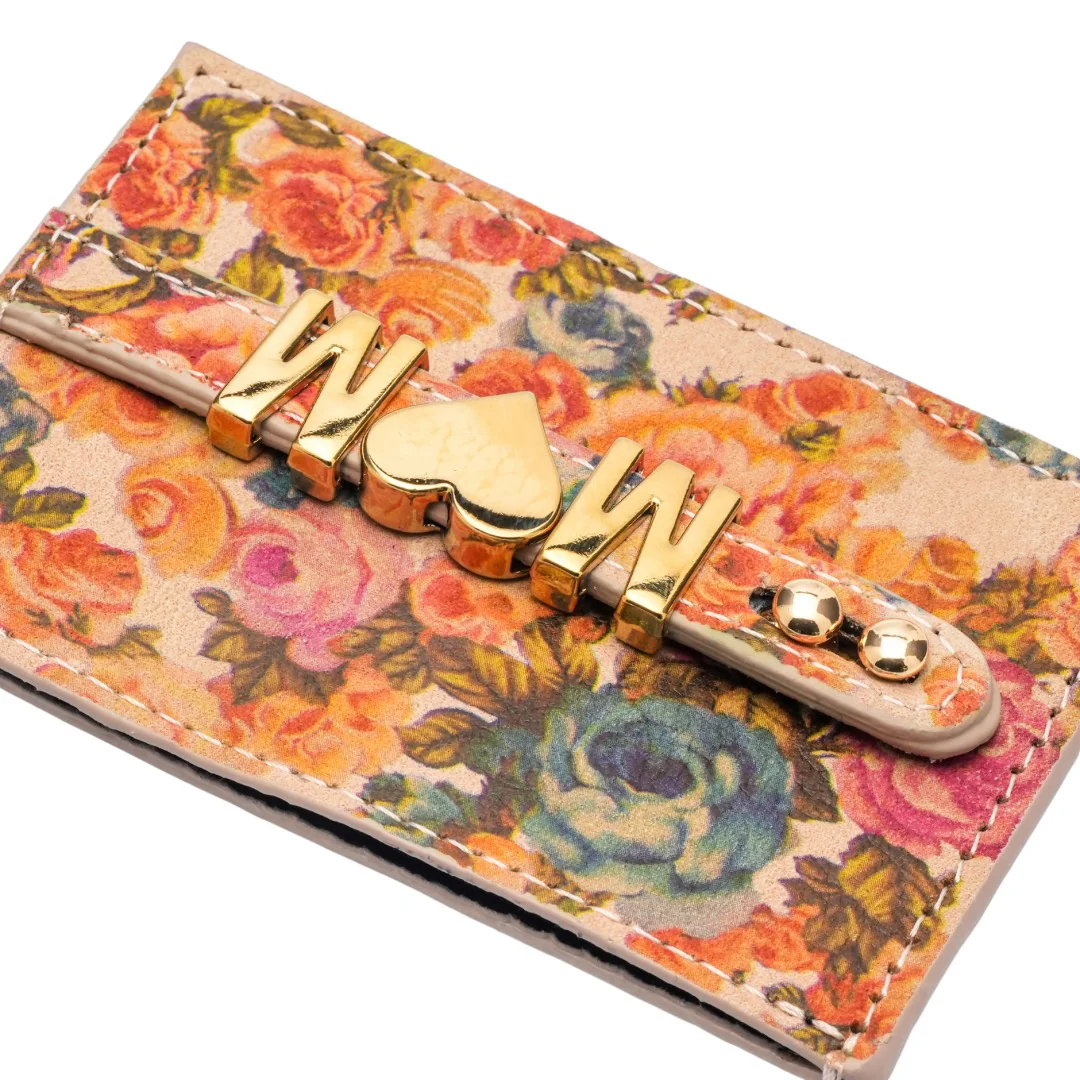 UMBI Personalized Leather Cardholder - FLORAL