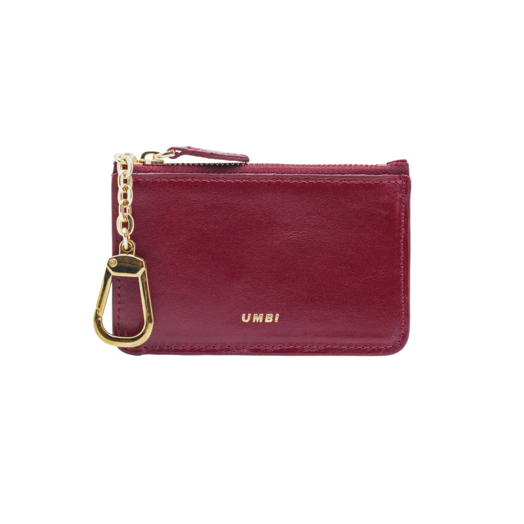 UMBI Personalized Leather Mini Wallet - BURGUNDY - Image 2