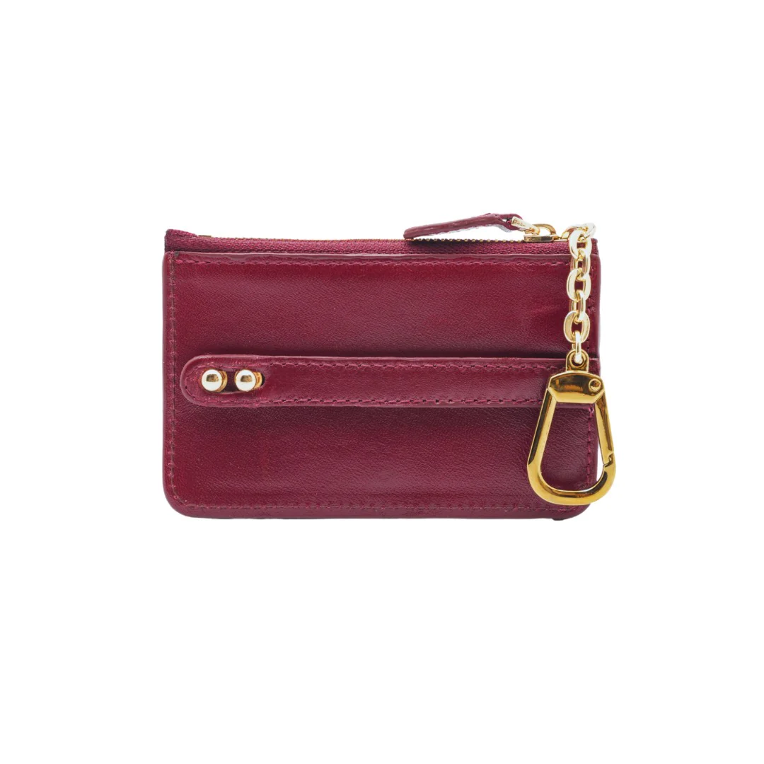UMBI Personalized Leather Mini Wallet - BURGUNDY - Image 4
