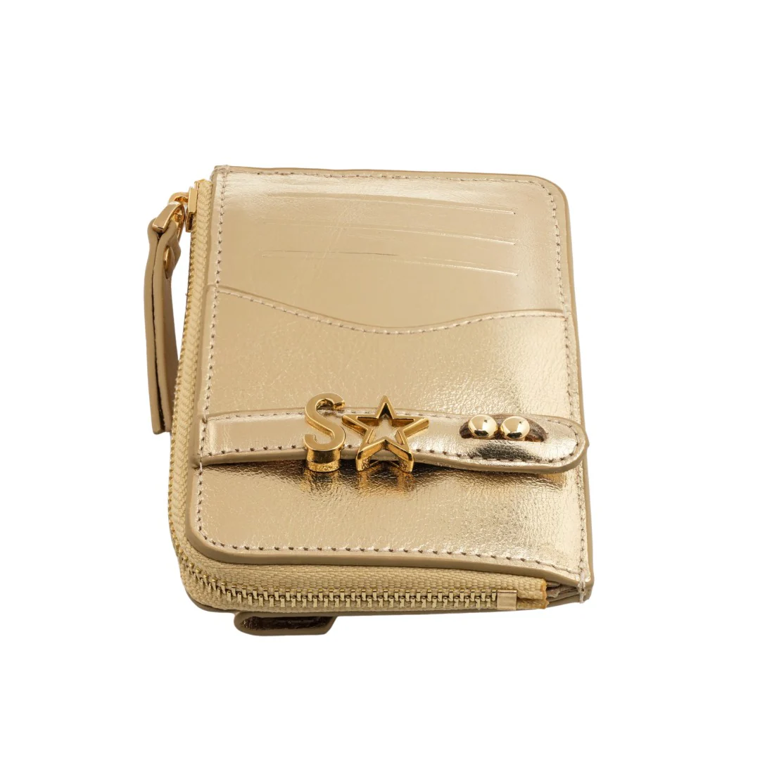 UMBI GLAM Personalized Leather Wallet - Metallic DORE - Image 3