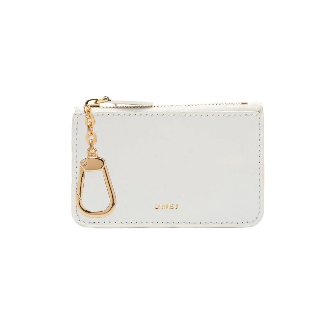 UMBI Personalized Leather Mini Wallet - Pearl White - Image 2