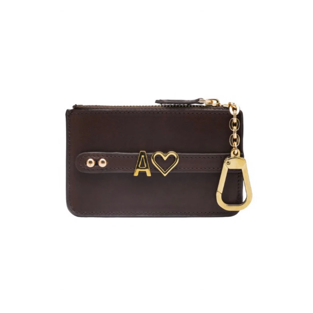 UMBI Personalized Leather Mini Wallet - BROWN