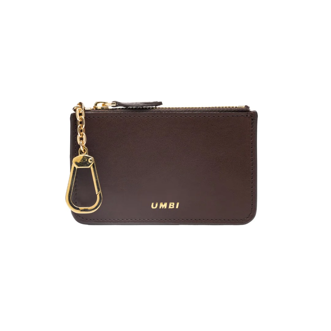 UMBI Personalized Leather Mini Wallet - BROWN - Image 3