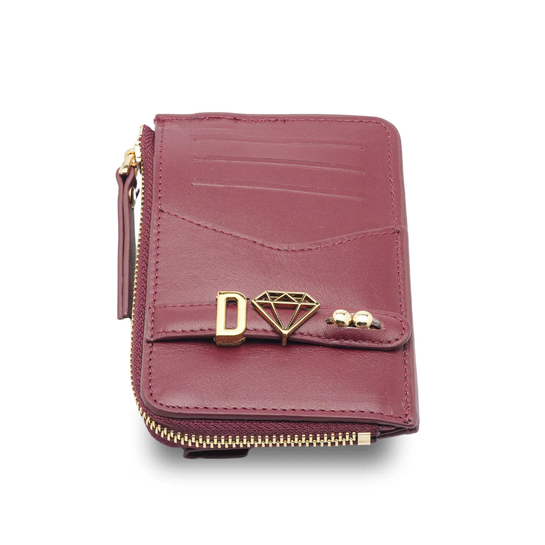 UMBI Personalized Leather Wallet - BURGUNDY - Image 3