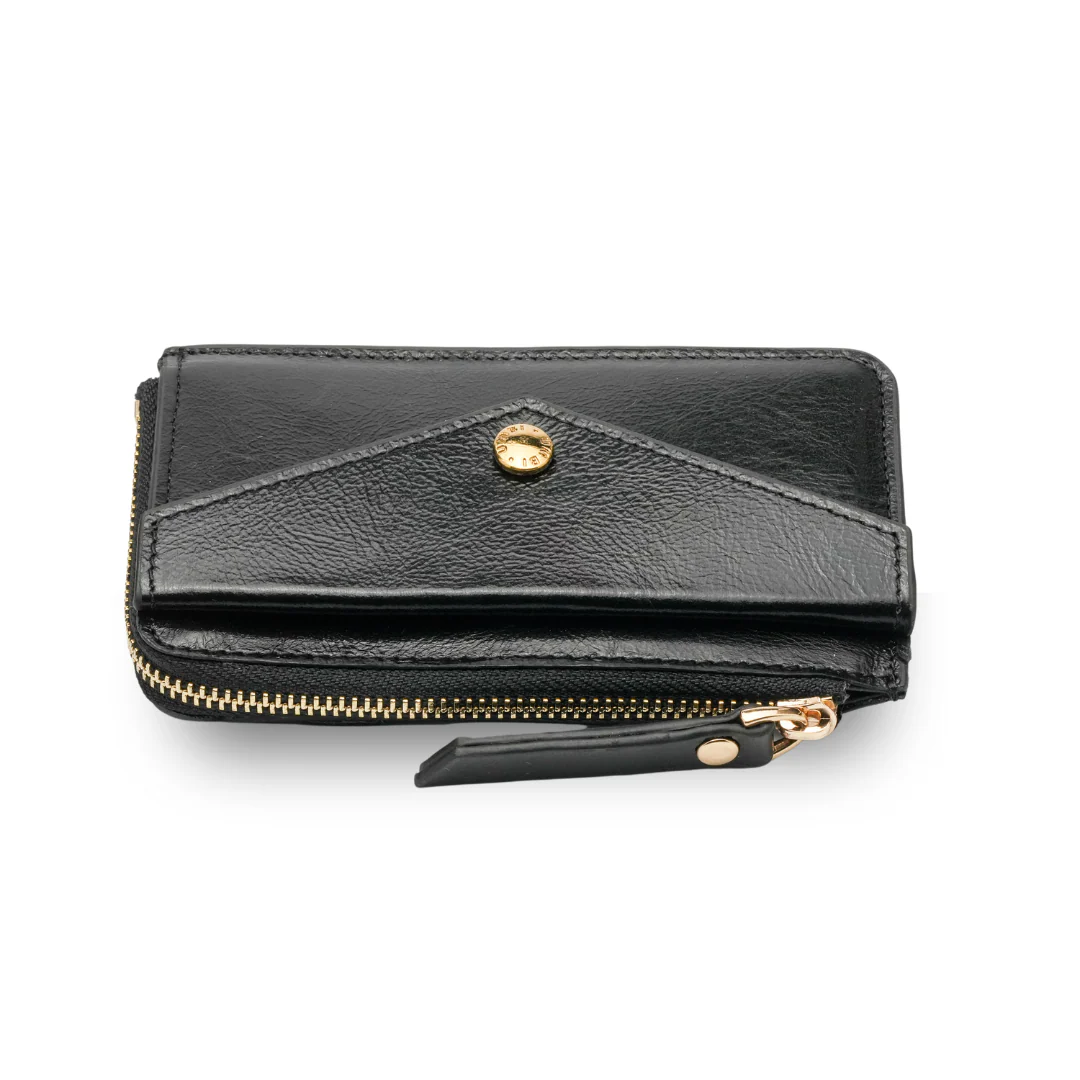 UMBI GLAM Personalized Leather Wallet - Metallic BLACK - Image 4
