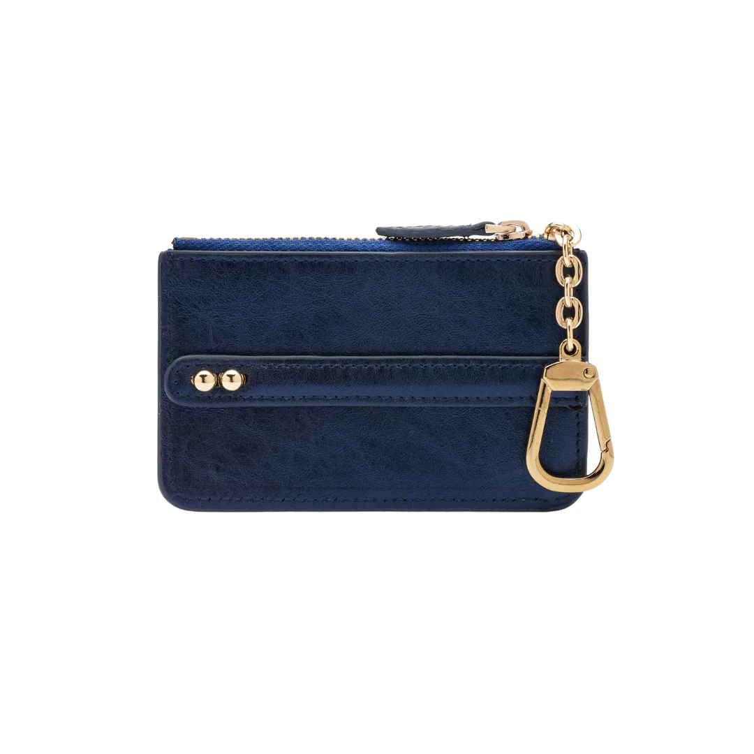 UMBI Personalized Leather Mini Wallet - Metallic NAVY BLUE - Image 4