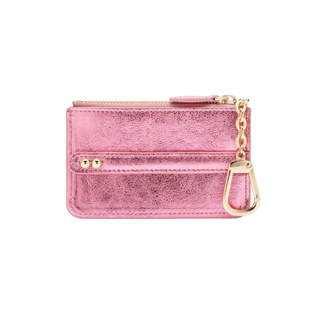 UMBI Personalized Leather Mini Wallet - Metallic ROSE - Image 3