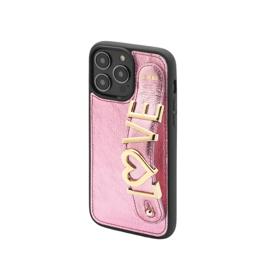 GLAM. Personalized Leather iPhone Case - Rose/Gold - Image 3